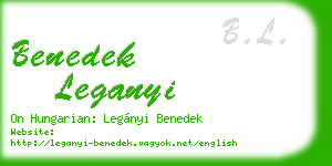 benedek leganyi business card